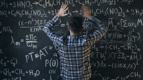 Scientist man disappointed about problems experiment in chemical and Stock Footage 71475810