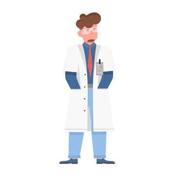 Scientist man with hands in pocket Illustration