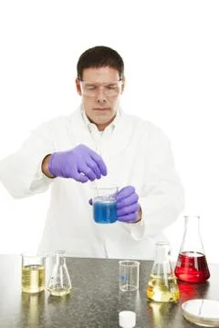 Scientist Mixes Compound in Lab Foto stock