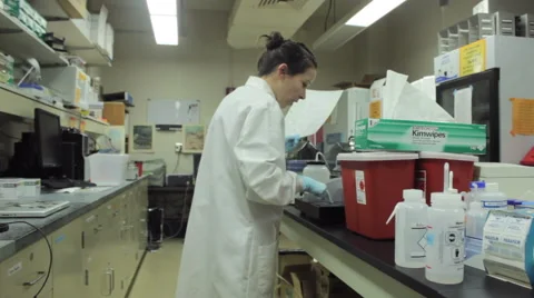 Scientist Observes Data And Machinery Stock Footage 58226282