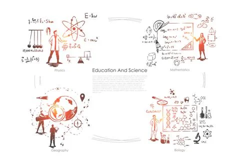 Scientist occupation, scientific research, physics experiment, board with mat Stock Illustration