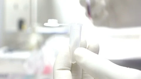 Scientist or doctor testing in laboratory for analysis or researching Stock Footage 90633541