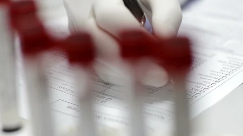 Scientist or doctor testing in laboratory for analysis or researching Stock Footage 90636556