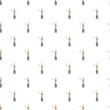 Scientist pattern holding beaker for chemical research Illustrazione stock