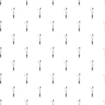 Scientist pattern researching in laboratory with test tube Illustrazione stock