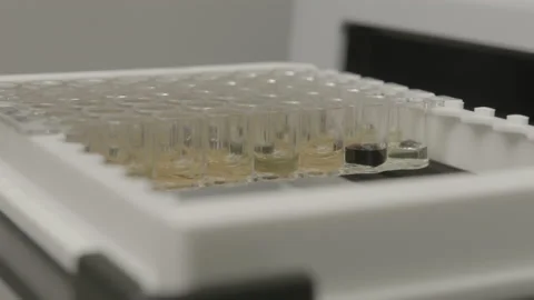 Scientist performs a blood test for covid Video stock 143161460