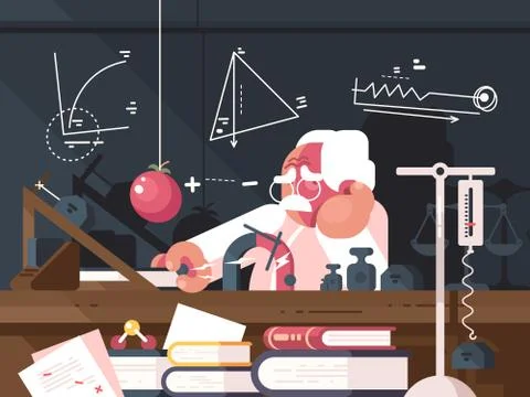 Scientist physics makes tests Stock Illustration