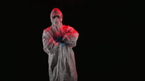 Scientist in PPE doing multiple poses Stock Footage 299922208