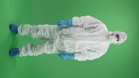 Scientist in PPE Green Screen Stock Footage 298212876