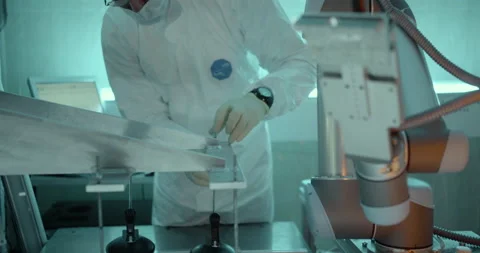 Scientist prepares suction cups in laboratory Stock Footage 232907018