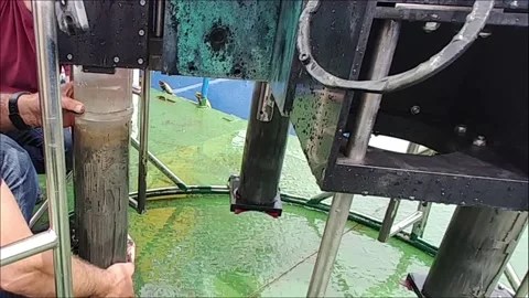 Scientist Preparing Oceanographic Multi (Multiple) corers Stock Footage 138752348