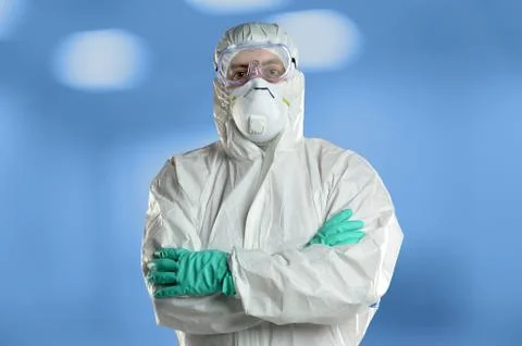 Scientist in Protective Gear in Laboratory Stock Photos