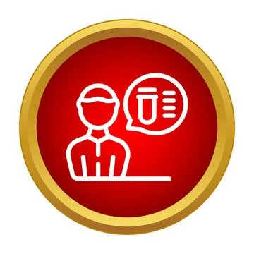 Scientist research icon discussing laboratory test tube Illustrazione stock