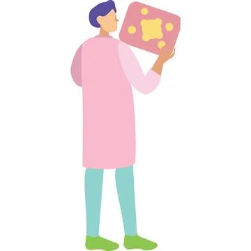 Scientist research vector lab worker flat icon Иллюстрация