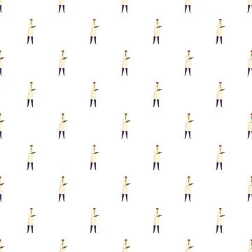 Scientist researcher doctor seamless pattern design background Stock-Illustration