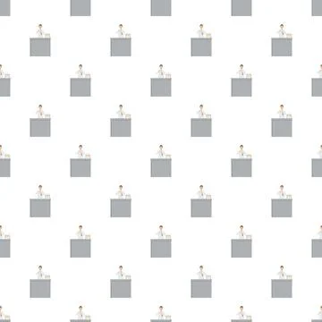 Scientist researching in lab seamless pattern background Stock Illustration