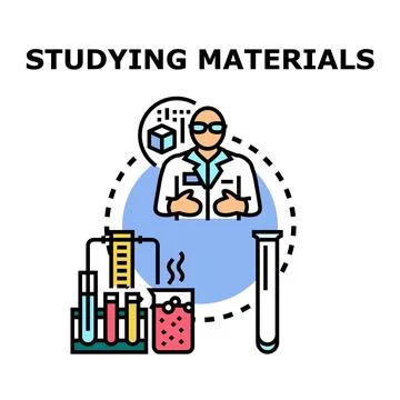 Scientist researching materials and conducting experiments Stock Illustration