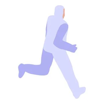Scientist running in protective suit during emergency response exercise Stock Illustration