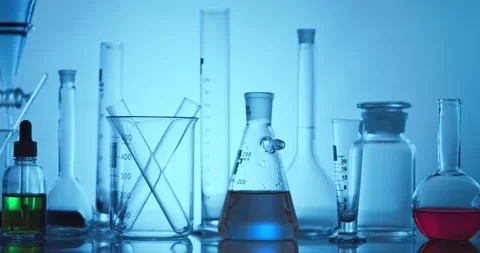 Scientist shaking flask,lab glassware science laboratory research concept Stock-Footage 158755403