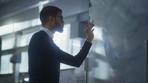 Scientist Solves Complex Mathematical Problems Stock Footage 189871197