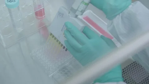 A scientist in a sterile laboratory environment. Stock Footage 316384522