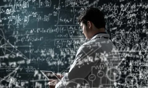 Scientist with tablet Stock Photos