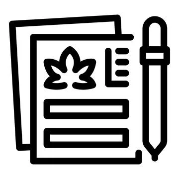 Scientist taking notes about cannabis in laboratory Illustrazione stock