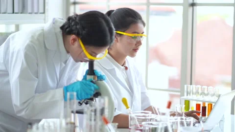 Scientist team working in the laboratory. Stock Footage 142314554