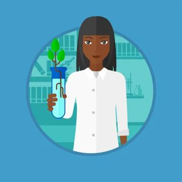Scientist with test tube vector illustration Illustrazione stock