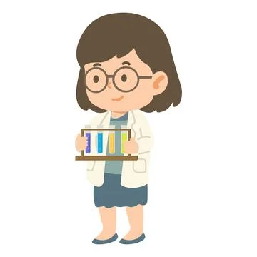 Scientist with Test Tubes Illustration Stock Illustration
