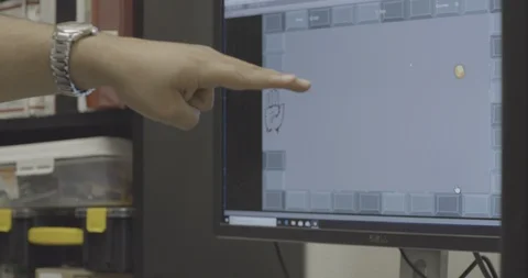 Scientist testing hand movement detection system Stock Footage 104345271