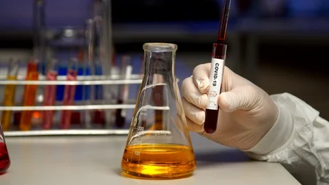Scientist testing sample for COVID-19 Video stock 127565950