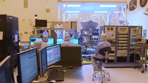 Scientist testing TESS Solar Array - 2018 Stock Footage 112130227