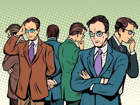 Scientist thinks about solving the problem brainstorming 스톡 일러스트