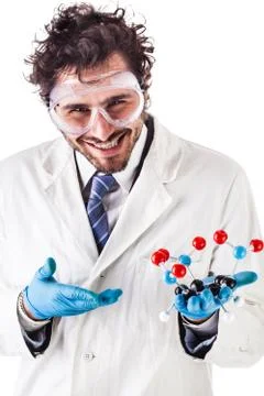 Scientist with tnt molecule Stock Photos