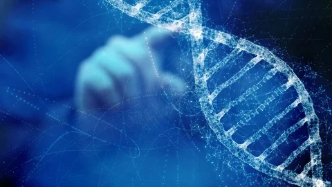 Scientist typing on hologram screen Видео 105467696