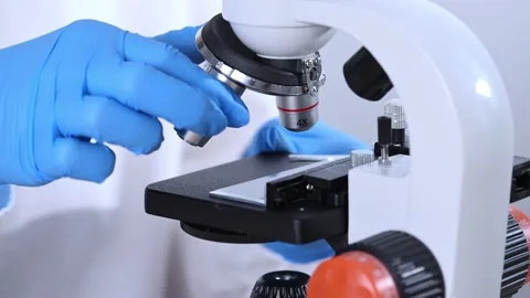 Scientist using laboratory microscope. Stock Footage 273577303