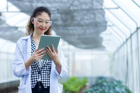 Scientist using Tablet or Smart Phone.  Stock Photos