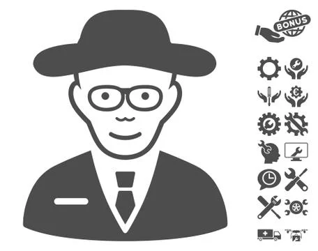Scientist Vector Icon With Tools Bonus Ilustração Stock