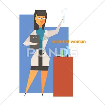 Scientist Woman Abstract Figure Stock Illustration