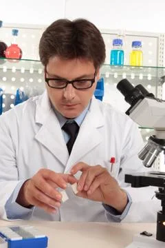 Scientist at work in a laboratory Stock Photos