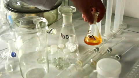 Scientist working at the chemistry laboratory. Stock Footage 4842597