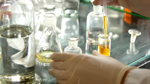 Scientist working at the chemistry laboratory. Stock Footage