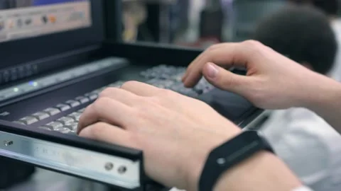 A scientist is working on a computer Stock Footage 151542166