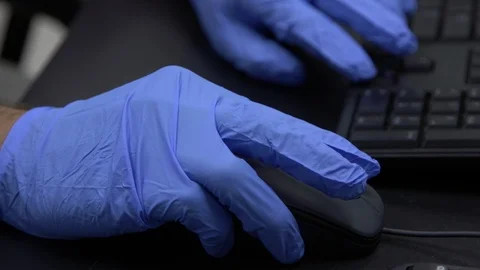 Scientist working on computer in laboratory Stock Footage 93522552