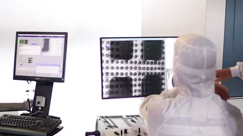 Scientist working at a computer in the laboratory. Stock Footage 115028830