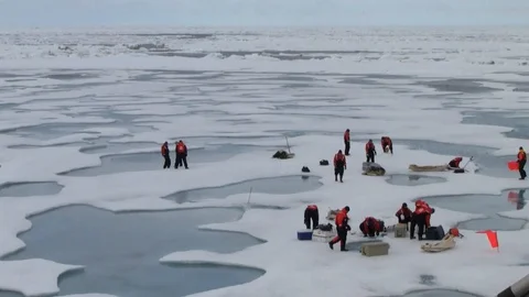 Scientist working during ICESCAPE oceanographic field campaign study - 2010 Stock Footage 118313688