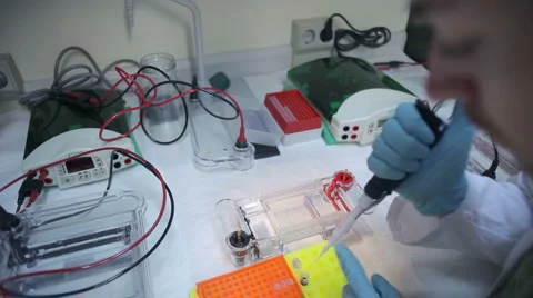Scientist working on a experiment Stock-Footage 1697877