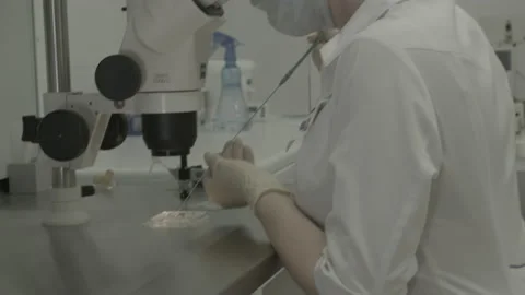 Scientist working in lab. Doctor analyzing, research Video stock 143160576
