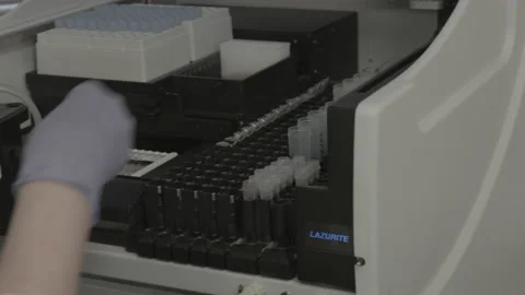 Scientist working in lab. Doctor analyzing, research Video stock 143160755